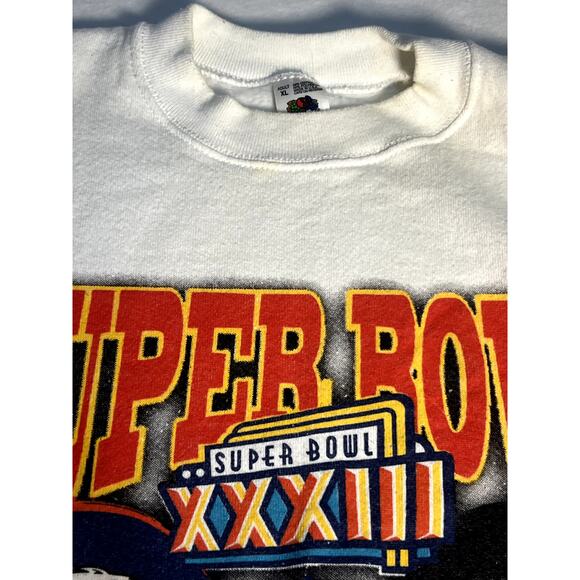 Vintage 1999 Superbowl Denver Broncos vs Atlanta Falcons Sweatshirt Size XL - Picture 2 of 8